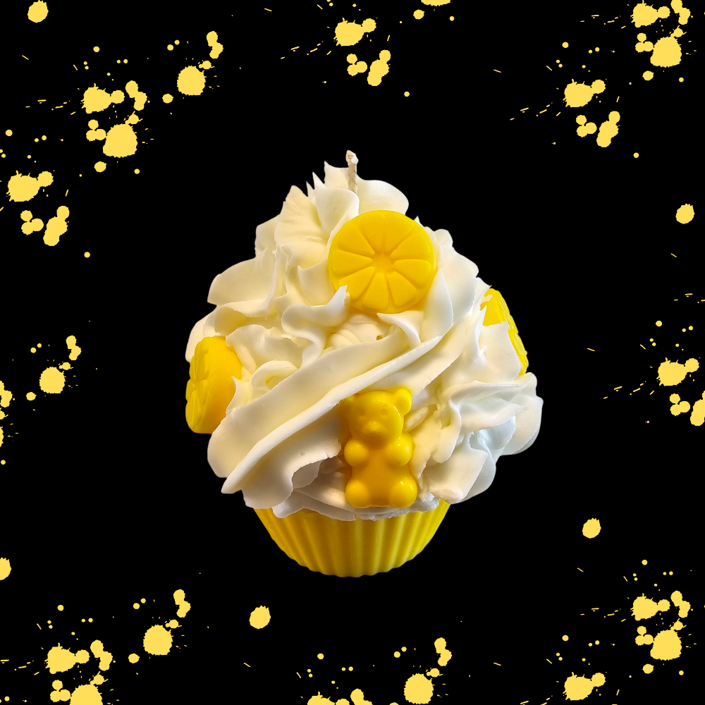 Lemon pound cake cupcake candle