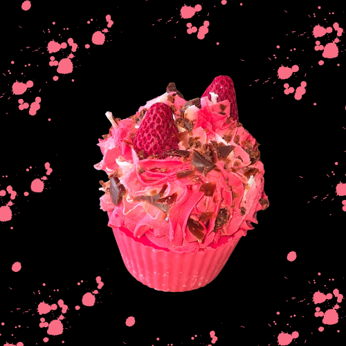 Wild Strawberries cupcake Candle